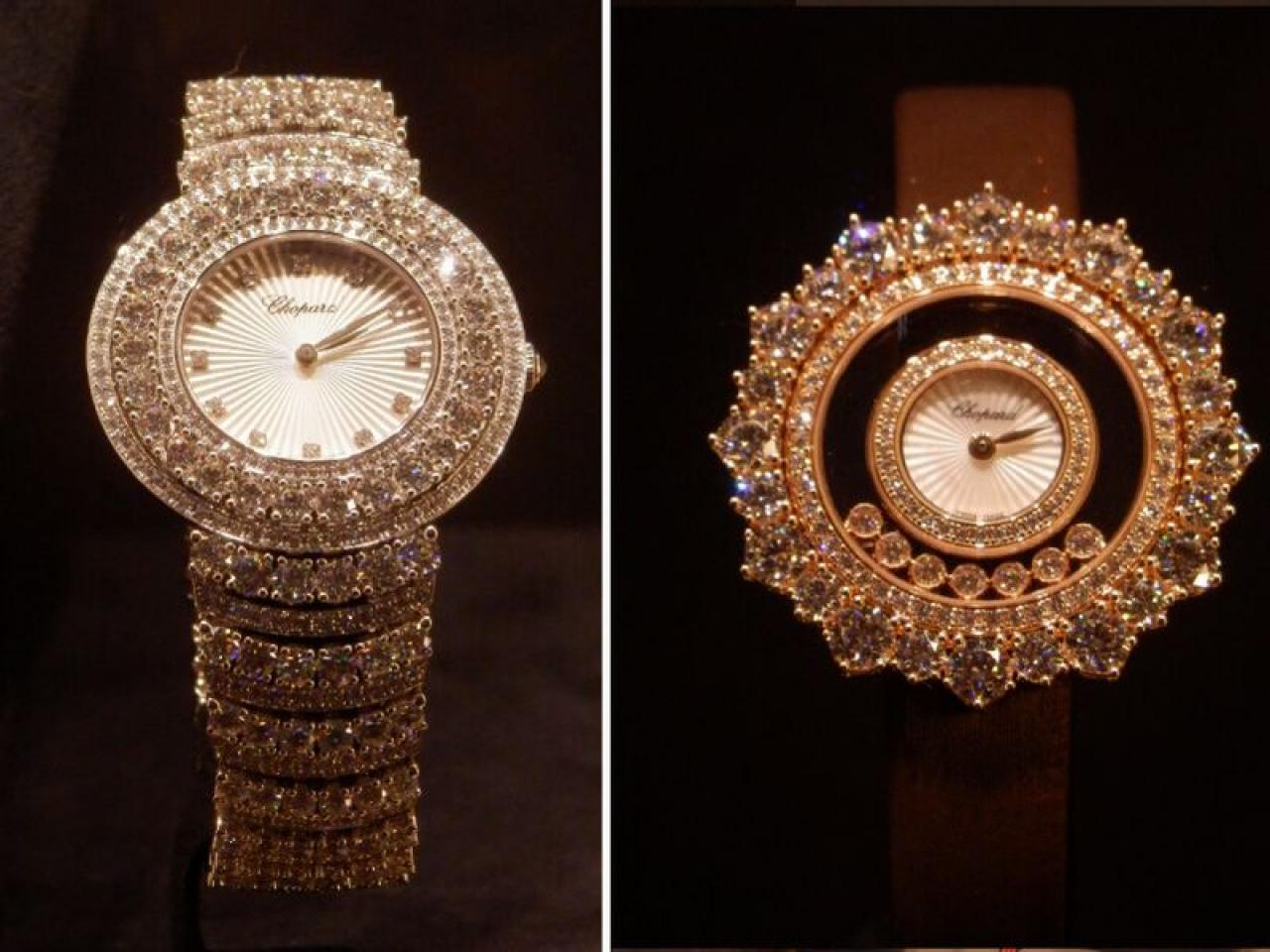 バーゼルワールド2016　ショパール　ブースの時計展示　ルール・ドゥ・ディアマン　ハッピーダイヤモンド