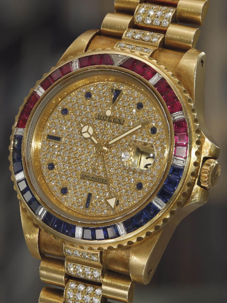 GMTマスター16758　cal. 3075自動巻き  ダイヤ、サファイア、ルビー、18KYG、40mm