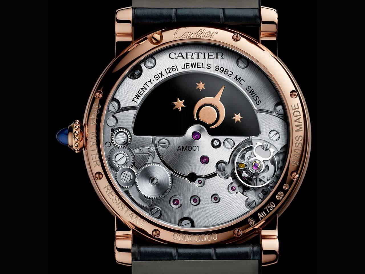 カルティエ（Cartier）SIHH2018新作　ロトンド ドゥ カルティエ ミステリアスムーブメント ウォッチ デイ＆ナイト　WHRO0042　裏側　月