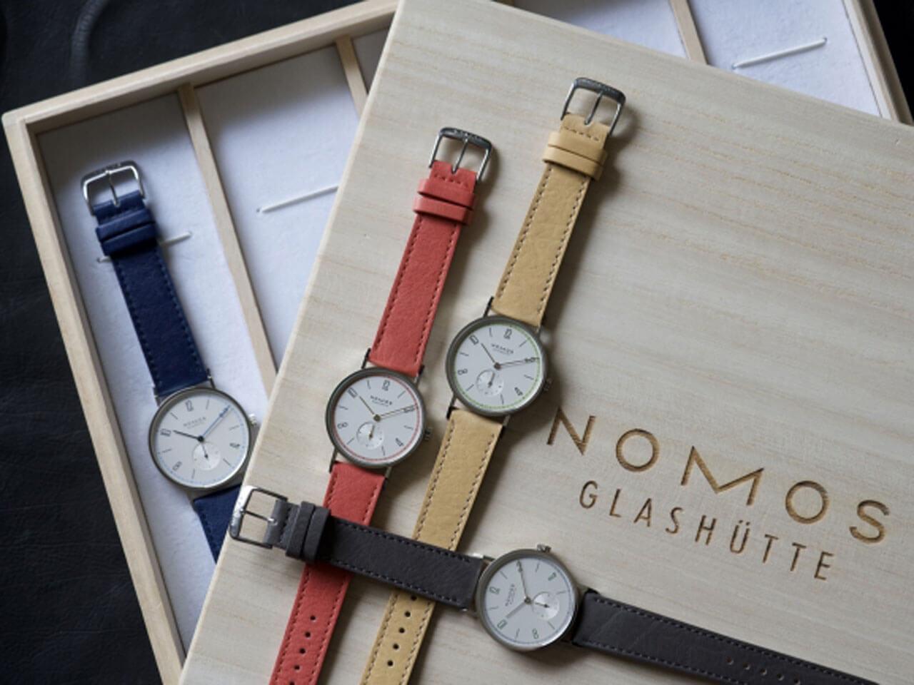 ノモス グラスヒュッテ日本限定モデル「Four Seasons」4 本セットの購入者には桐製のコレクションボックスを用意