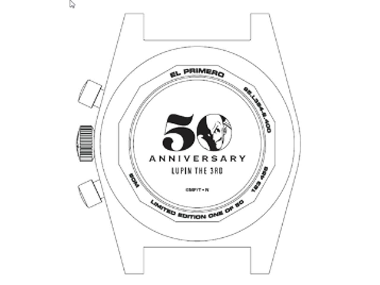 ゼニス2021年新作 クロノマスター リバイバル ルパン三世 50th Anniversary Edition Ref. 95.L384-2.400/27.M384 裏蓋