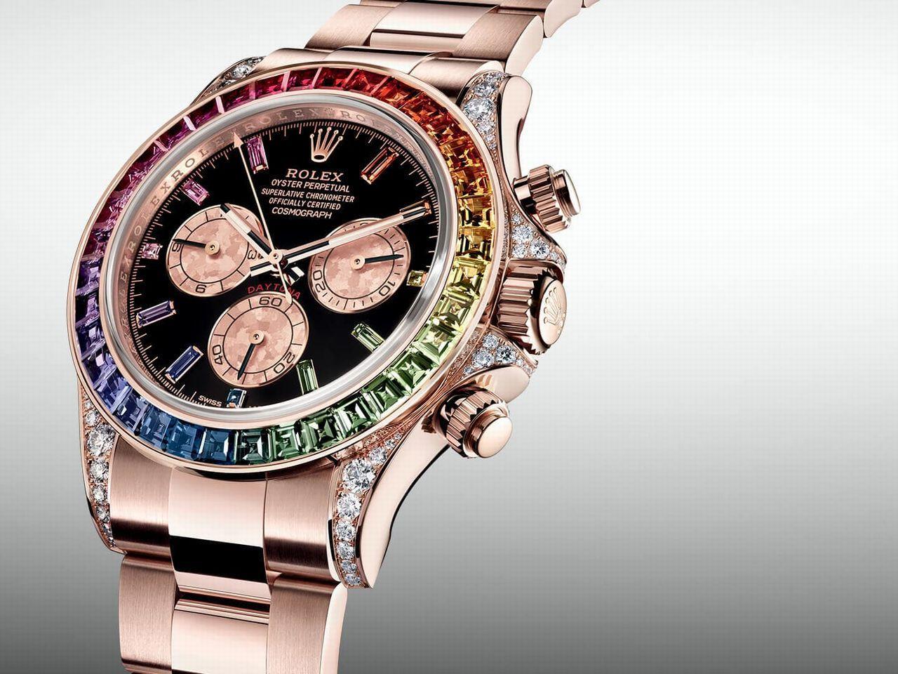 ロレックスのレインボー腕時計のモデル種類