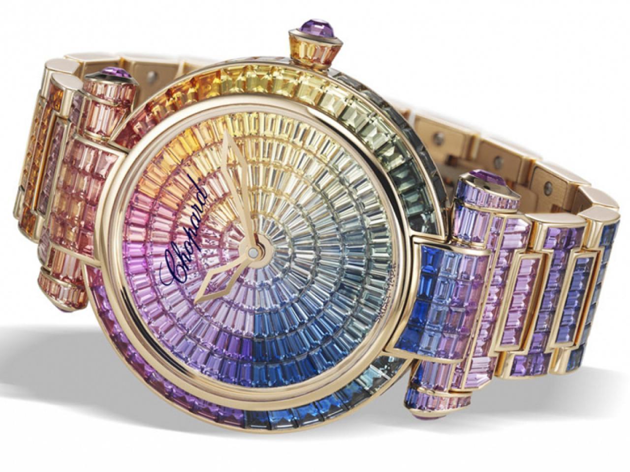 ショパールのレインボー腕時計のモデル種類、ショパールインペリアーレレインボーカラーウォッチとハッピーダイヤモンドレインボー