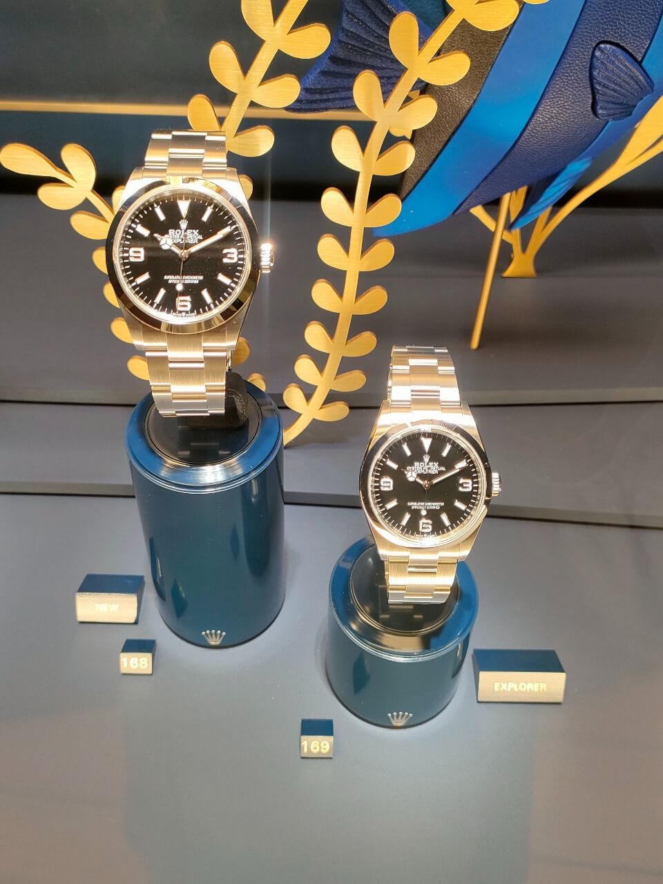Watches & Wonders 2023のロレックスブースで比較したエクスプローラー40とエクスプローラー36 