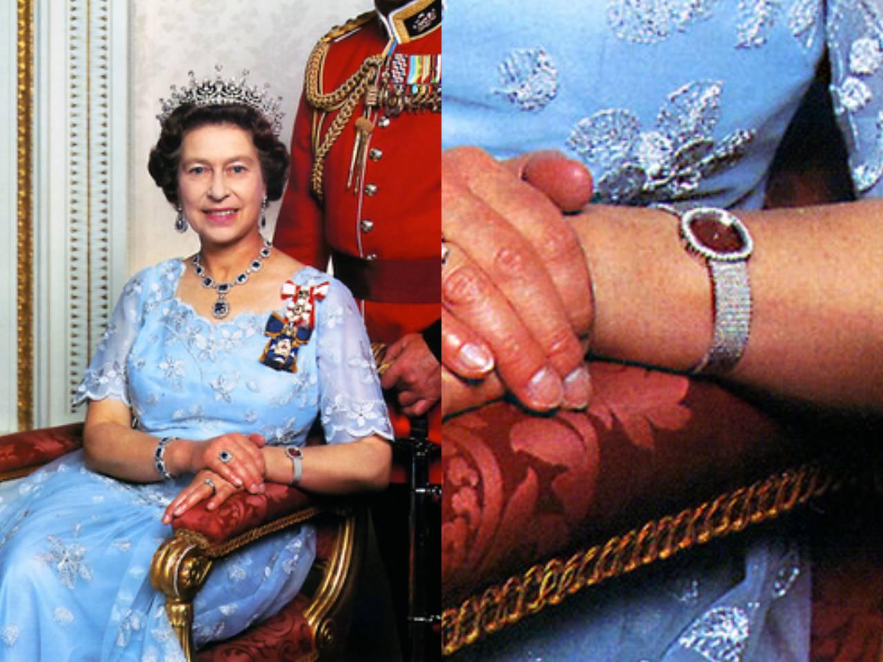 イギリス　エリザベス2世女王陛下　パテックフィリップ　ゴールデン・エリプス　特注品　レッドダイヤル　ダイヤモンド