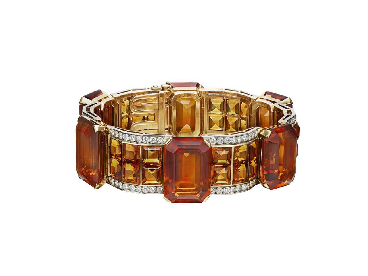 《ブレスレット》 ゴールド、プラチナ、シトリン、ダイヤモンド　1940年頃　ブルガリ・ヘリテージ・コレクション