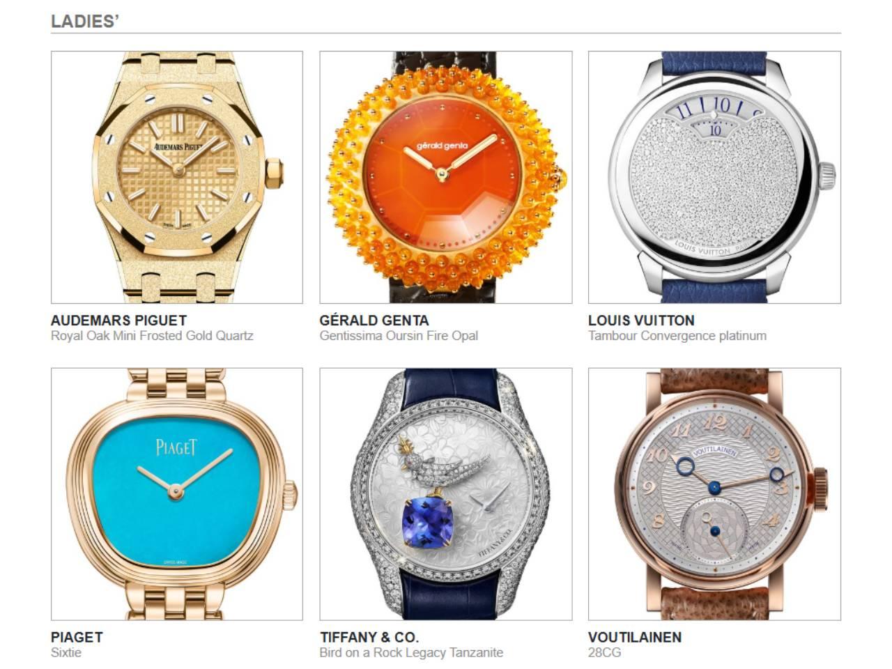 GPHG2025 レディースウォッチ賞　ノミネート作品6点