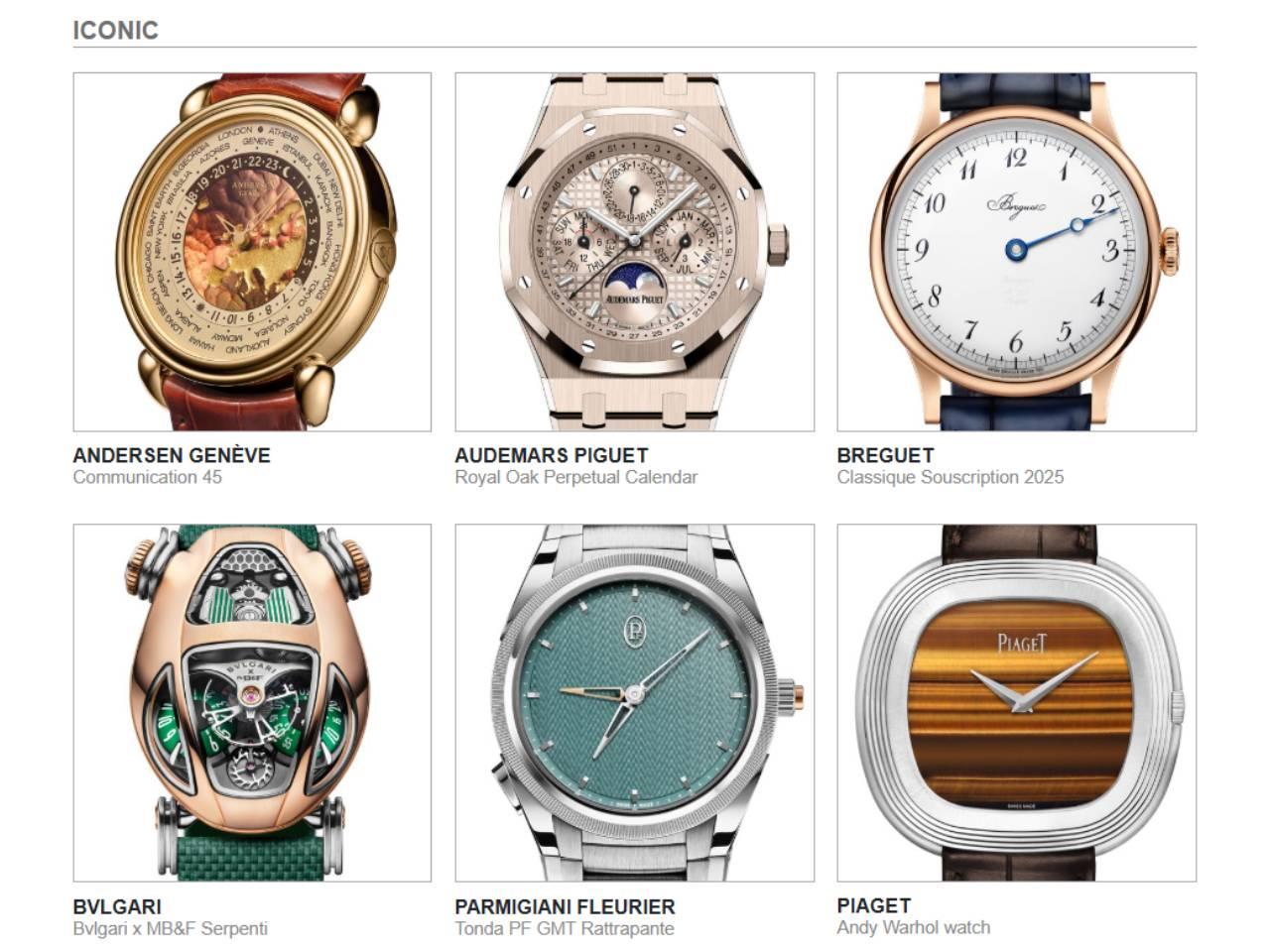 GPHG2025 アイコニックウォッチ賞　ノミネート作品6点