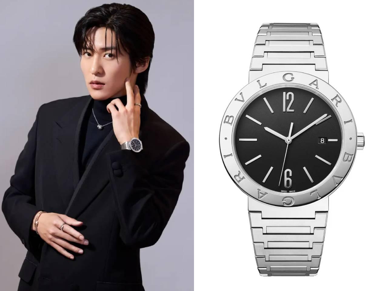 目黒蓮　ブルガリ・ブルガリ ステンレススティール 黒文字盤