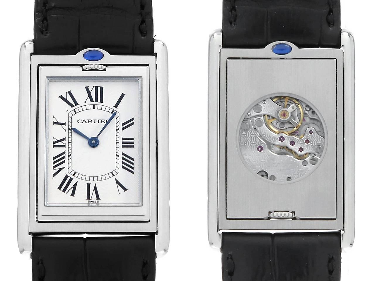 カルティエ　タンク バスキュラント パリ ブティック エディション スティール製 スケルトンバック