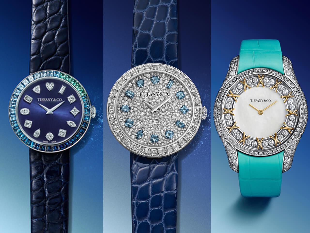 「ティファニー エタニティ」バゲット ウォッチ、「ジャン・シュランバージェ バイ ティファニー」16ストーン マザー オブ パール ウォッチ