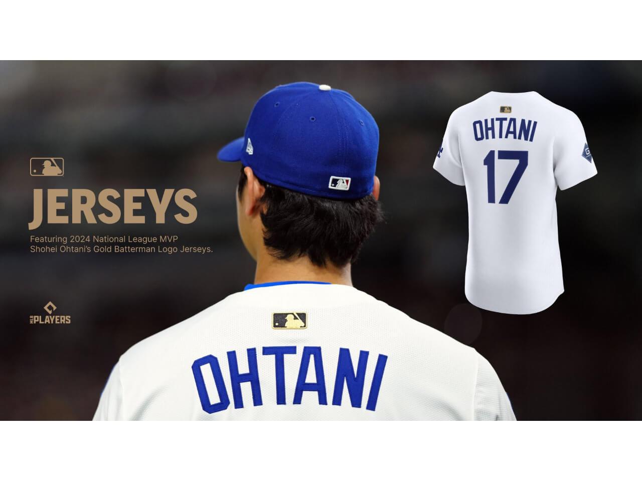 大谷翔平選手のユニフォーム背中には、ゴールド仕様のバッターマンロゴあり