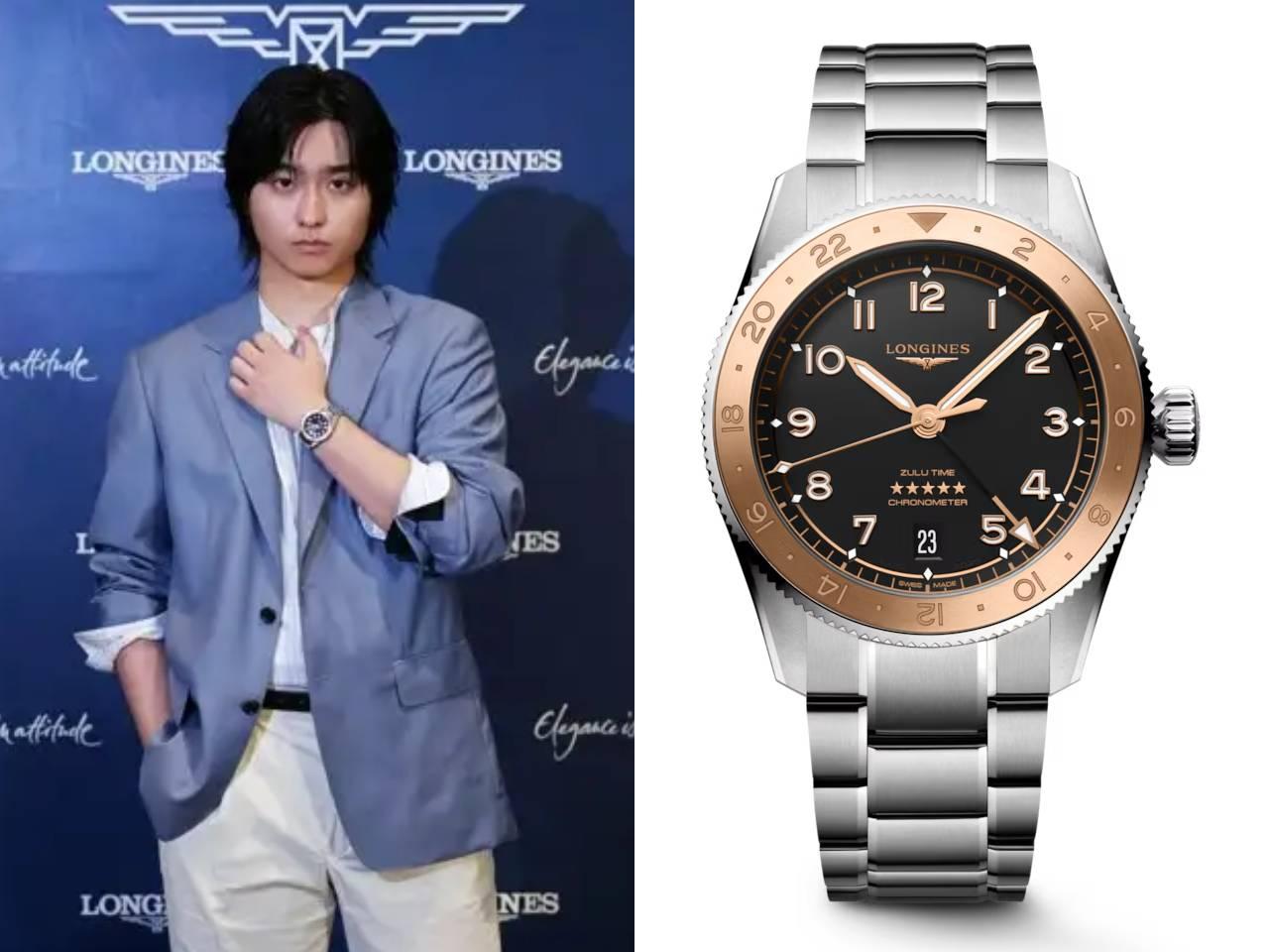 奥平大兼　ロンジン スピリット Zulu Time 1925 ステンレススティールブレス ローズゴールドベゼル