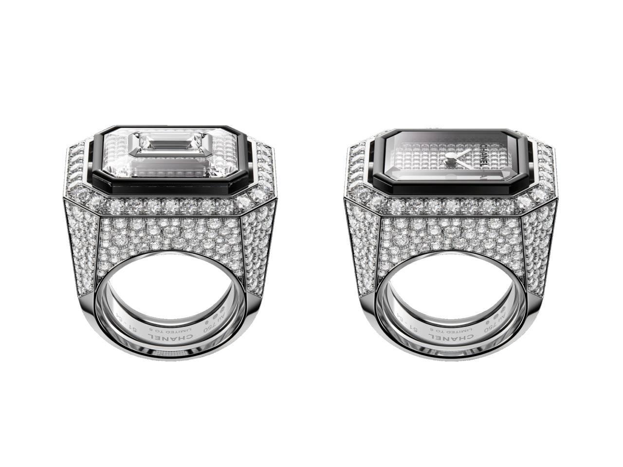 シャネル　プルミエール COCO GAME リング　ホワイトゴールド ダイヤモンド シークレットウォッチ