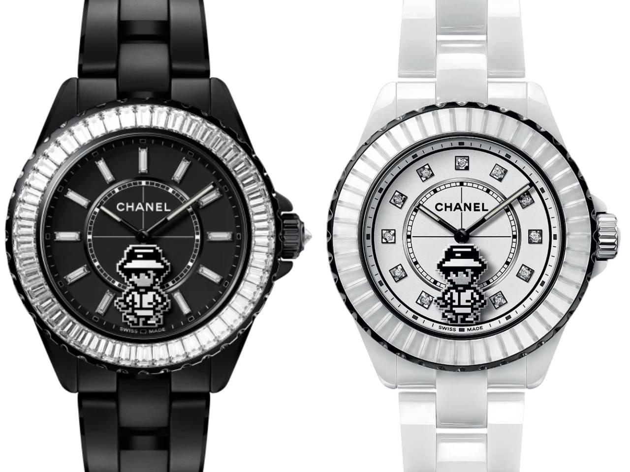 シャネル　J12 COCO GAME マドモアゼル秒針 マットブラックセラミック バゲットカットダイヤモンド / ホワイトセラミック ブリリアントカットダイヤモンド