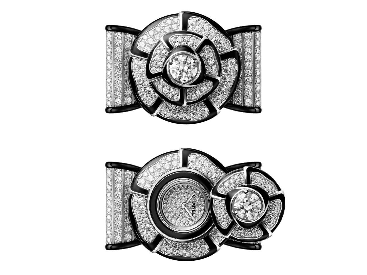 シャネル　ヌー・ドゥ・カメリア ダイヤモンド リング　ブリリアントカットダイヤリボン ダイヤモンド文字盤