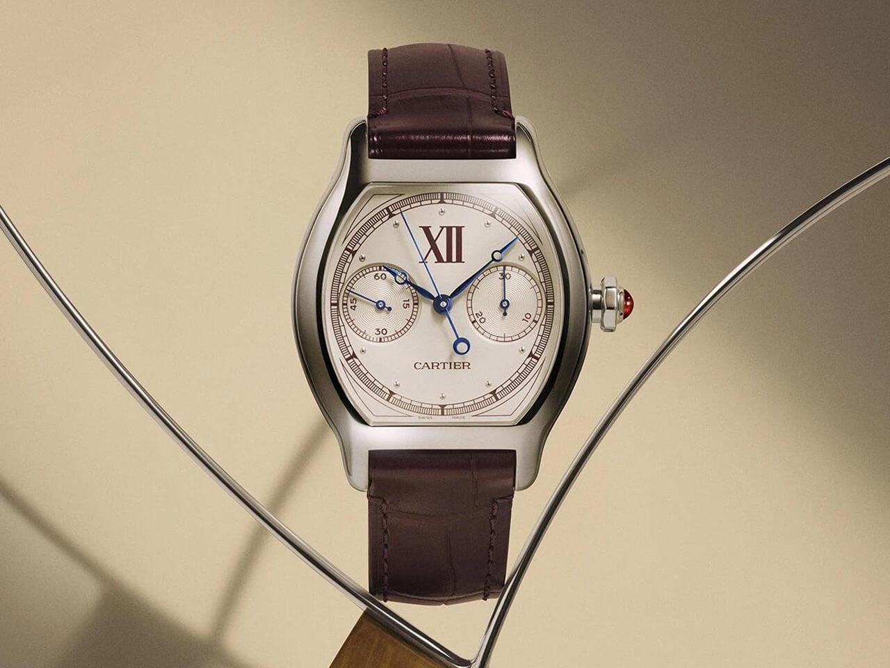 カルティエ プリヴェ トーチュ モノプッシャー クロノグラフ プラチナ ボルドー Ref.CRWHT0012 2026年新作