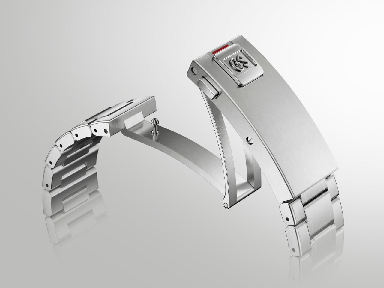 微調整機構つきスライドロックエクステンダー方式ブレスレット、中留め開閉ロック機能付き