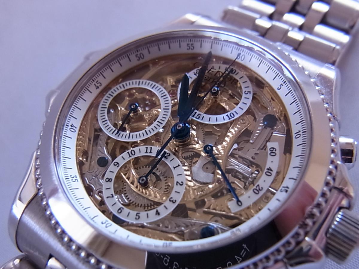 クレドールパシフィーク25周年限定モデルGBBL999　　ホワイトゴールド無垢、スケルトンキャリーバー手巻き式腕時計、クロノグラフ機能搭載の買取り実績