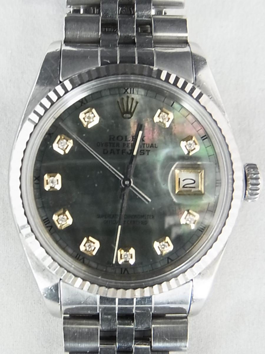 ロレックスデイトジャスト16014　85～（1984年頃製造モデル）シリアルブラックシェル×ポイントダイヤモンド変更済みの買取実績