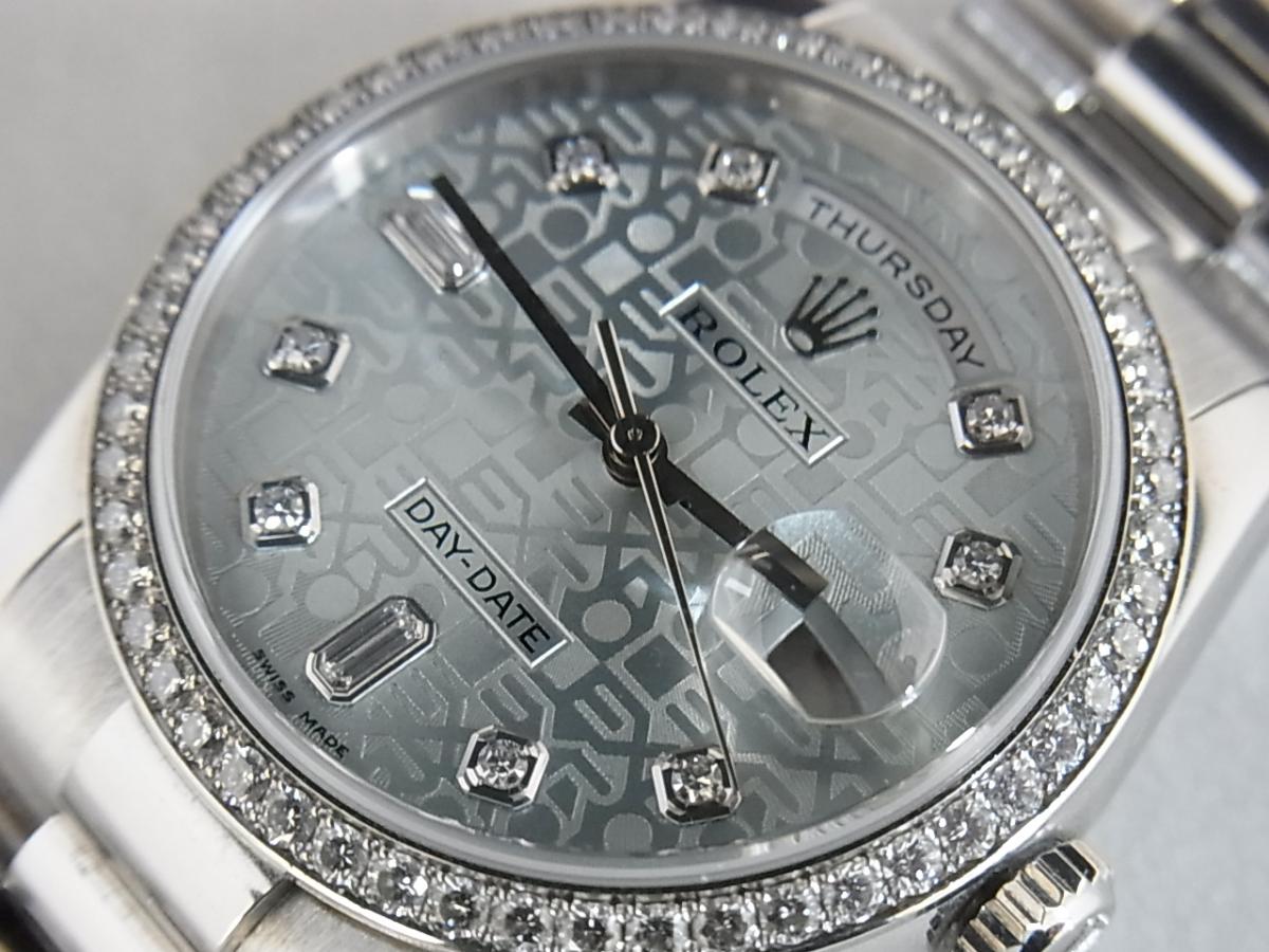 ロレックスデイデイトアイスブルーRef118346　K番シリアル（2001年ロレックス社製モデル）アイスブルーコンピュータダイヤルベゼルダイヤ巻時計の買取り実績