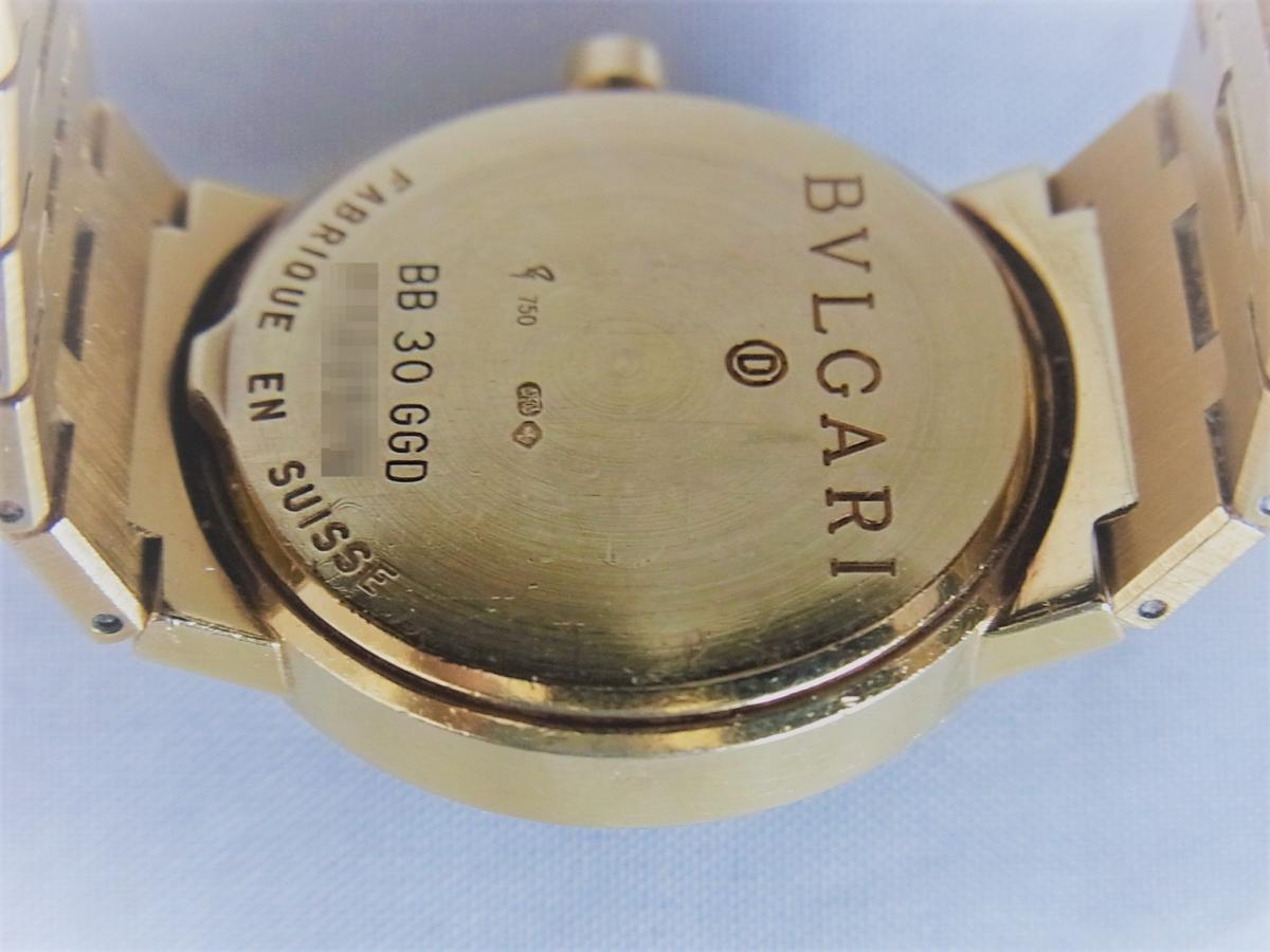 ブルガリブルガリクラシコBB30GGD　時計本体のみ  売却実績　裏蓋画像