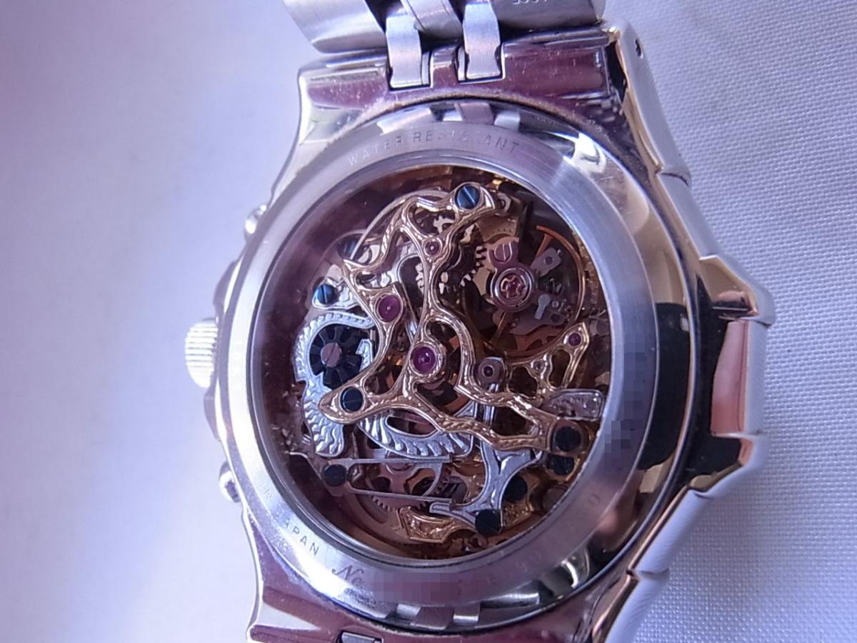 クレドールパシフィーク25周年限定モデルGBBL999　　ホワイトゴールド無垢、スケルトンキャリーバー手巻き式腕時計、クロノグラフ機能搭載の売却実績