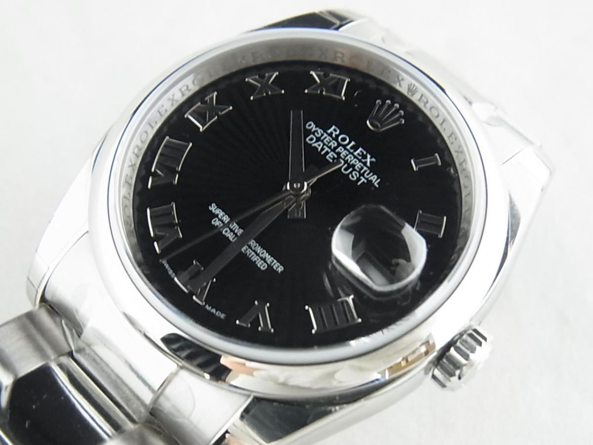 ロレックスデイトジャスト116200 シリアルM番（2007年製造）メンズ腕時計　買取り実績　フェイス斜め画像