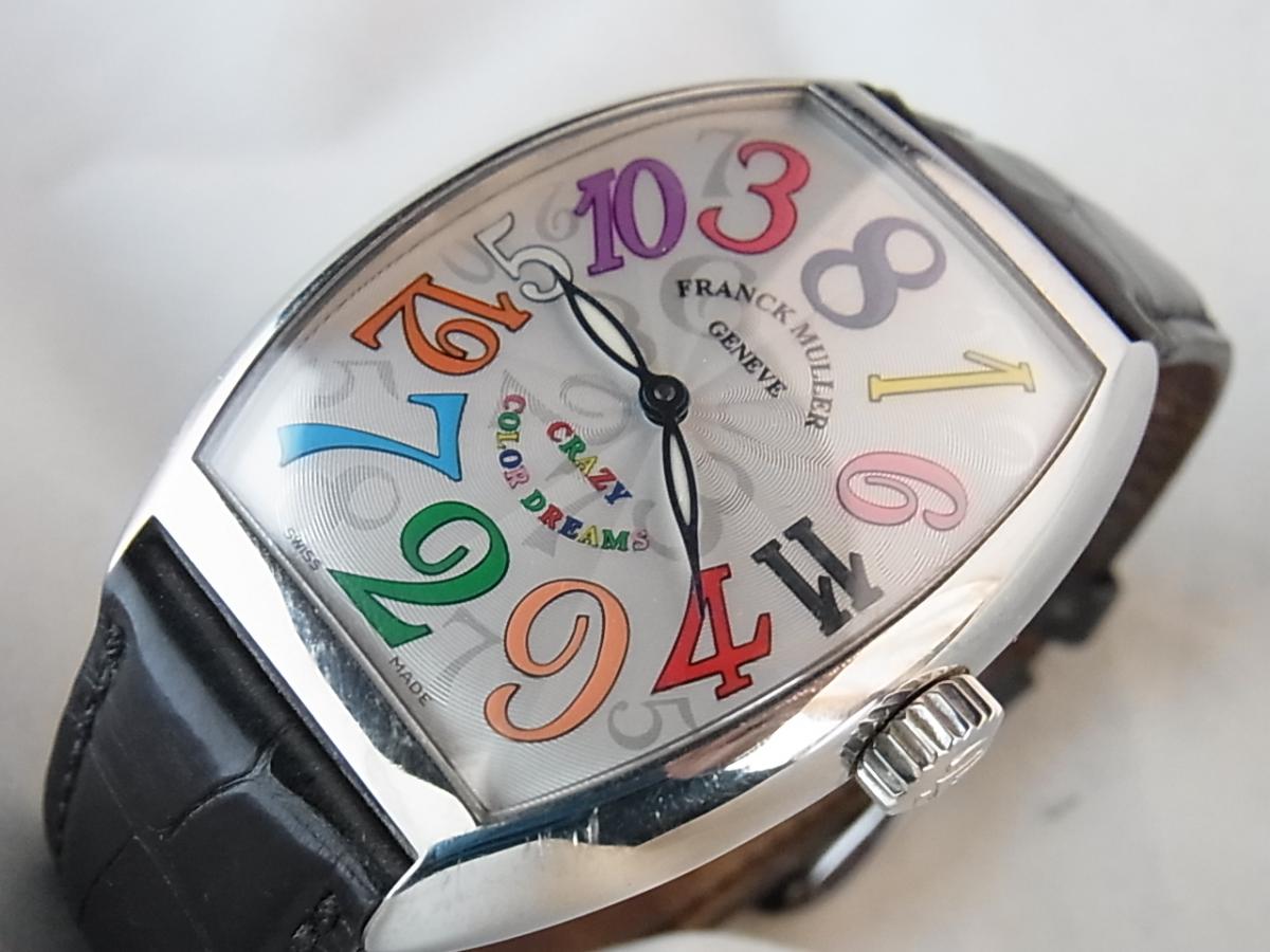フランクミュラー ウカーベックス クレイジーアワーズ カラードリーム 7851ch ケースSS皮　メンズ腕時計　買取り実績　フェイス斜め画像