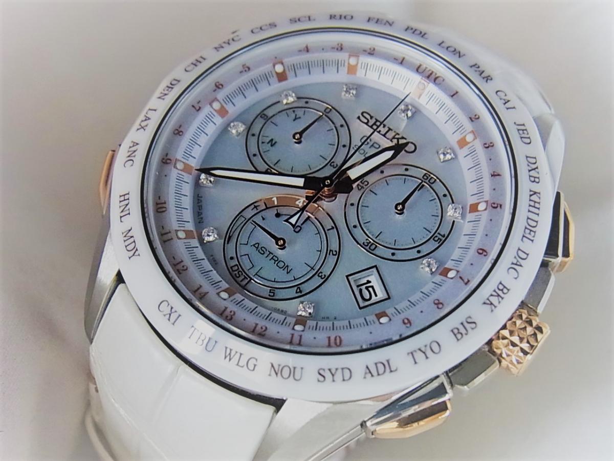 セイコー アストロン2014年リゾート限定モデル 限定数量1000本　GPSソーラーウォッチ　SBXB021Limited Edition メンズ腕時計　買取り実績　フェイス斜め画像