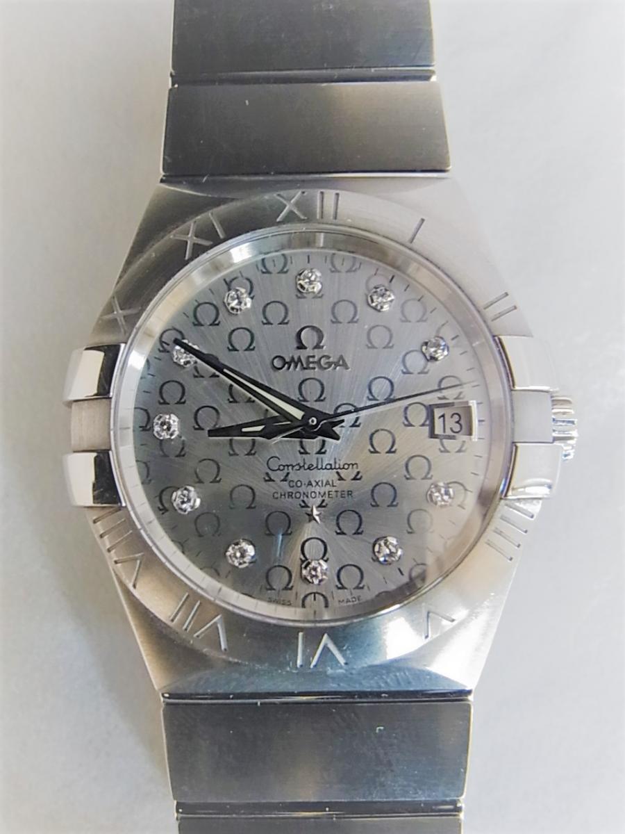 オメガコンステレーション 123.10.35.20.52.002　シルバーロゴ11Pダイヤ文字盤　メンズ腕時計　買取実績　正面全体画像