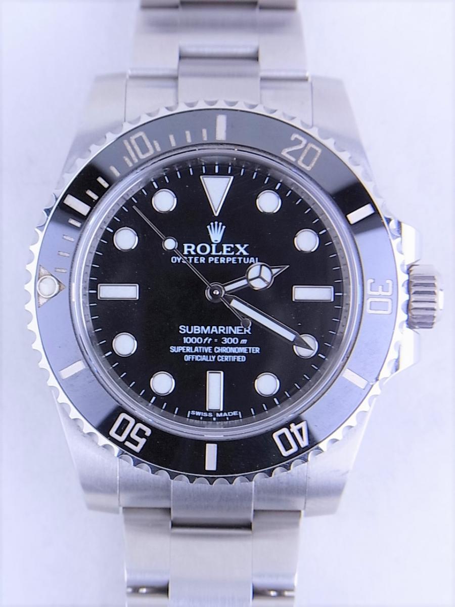 ロレックスサブマリーナ 114060　ランダムシリアル　200m防水　自動巻き Cal.1570　メンズ腕時計　買取実績　正面全体画像