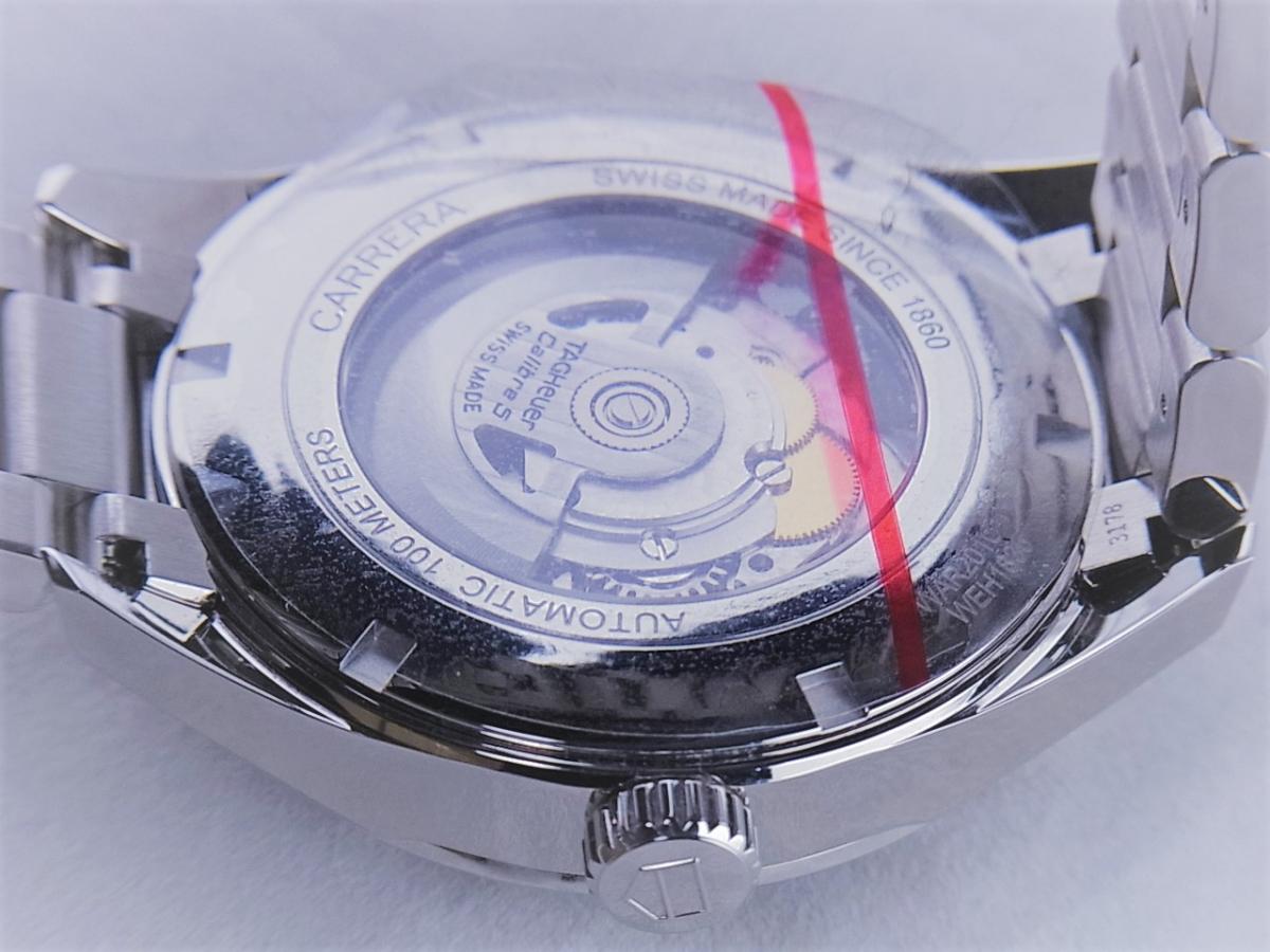 タグホイヤー カレラ　デイデイト　キャリバー5　WAR201C.BA0723　41mmメンズ腕時計　売却実績　裏蓋画像
