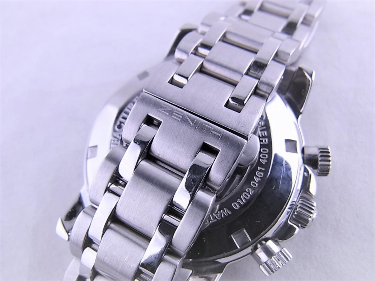 ゼニス レインボーブルー01/02.0461.400 ブルー　クロノグラフ　40mmメンズ腕時計　高価売却　バックル画像