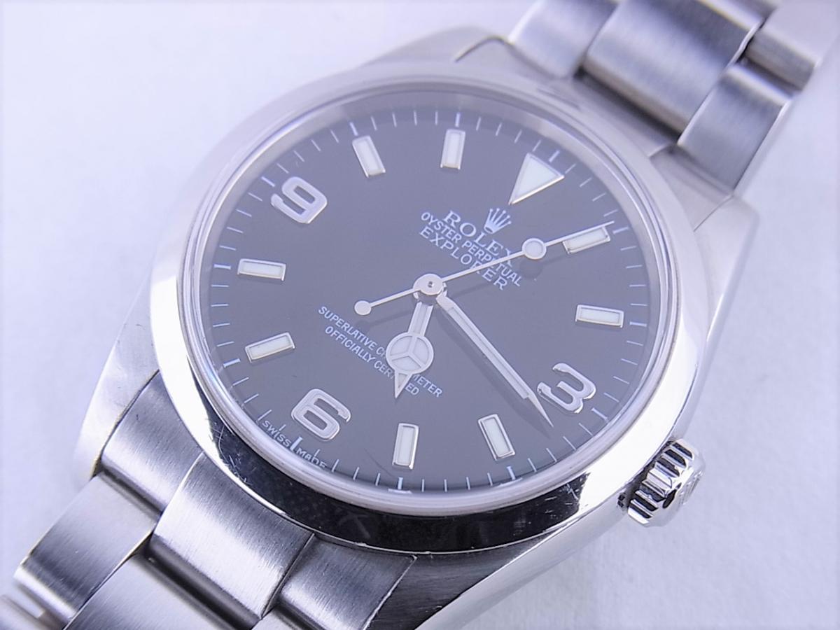 ロレックス エクスプローラー114270　cal.3130 シリアルF番(2003年頃製造) メンズ腕時計　買取り実績　フェイス斜め画像