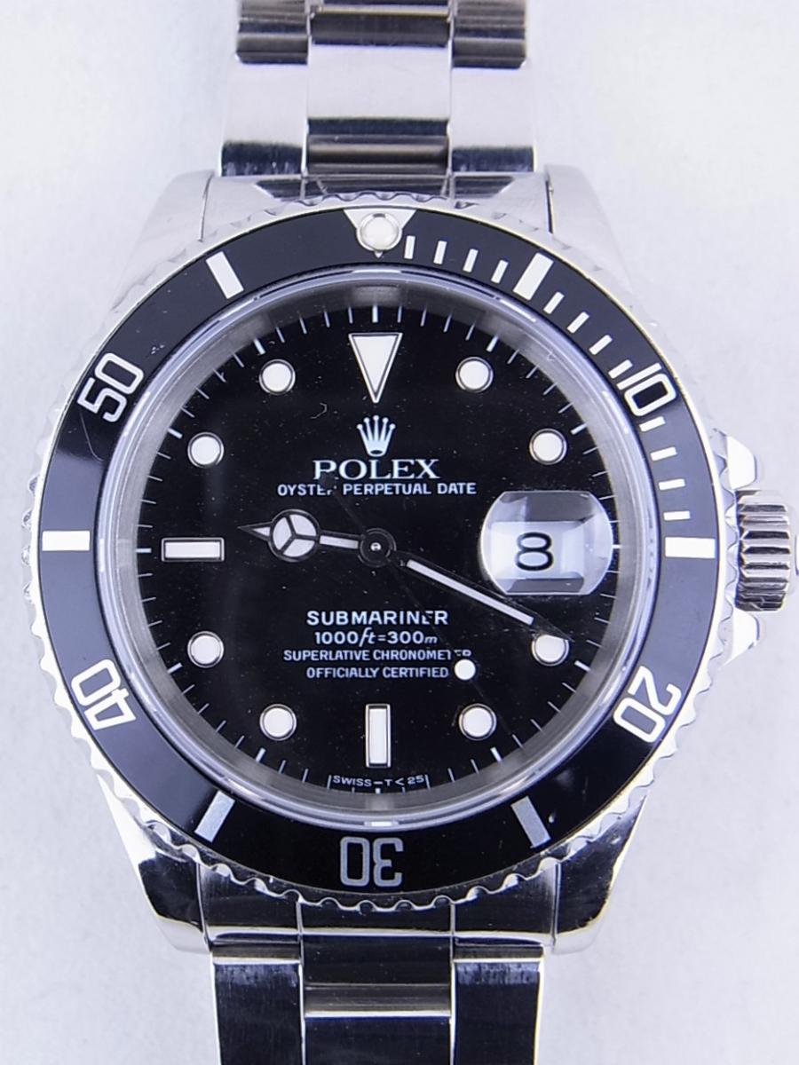 ロレックス サブマリーナ16610  シリアルE番(1990年～1991年頃製造)　300m防水　メンズ腕時計　買取実績　正面全体画像