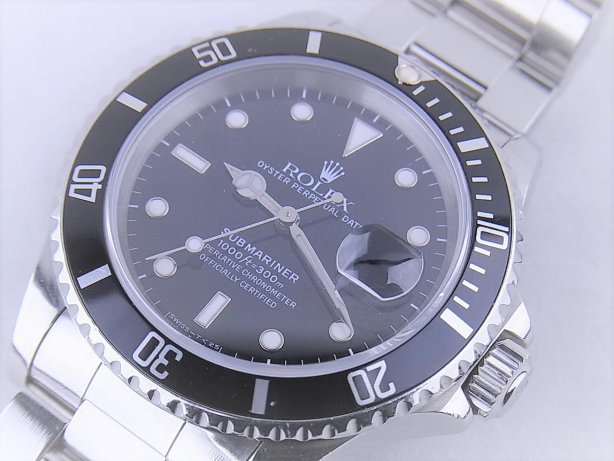 ロレックス サブマリーナ16610  シリアルE番(1990年～1991年頃製造)　300m防水　メンズ腕時計　買取り実績　フェイス斜め画像
