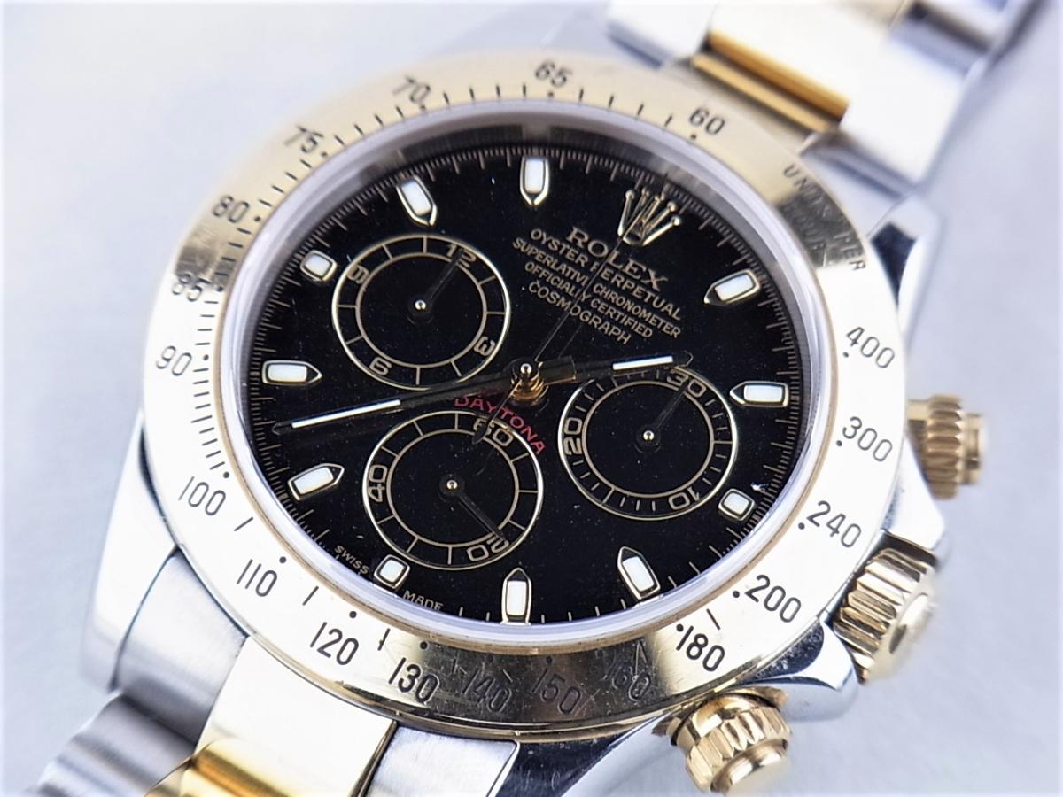 ロレックス デイトナ116523黒　ロレックスシリアルP番(2000年製造)　300m防水 メンズ腕時計　買取り実績　フェイス斜め画像
