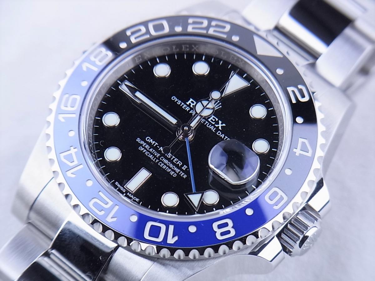 ロレックス GMTマスターII 116710BLNR ランダム　黒青ベゼル(2013モデル) メンズ腕時計　買取り実績　フェイス斜め画像