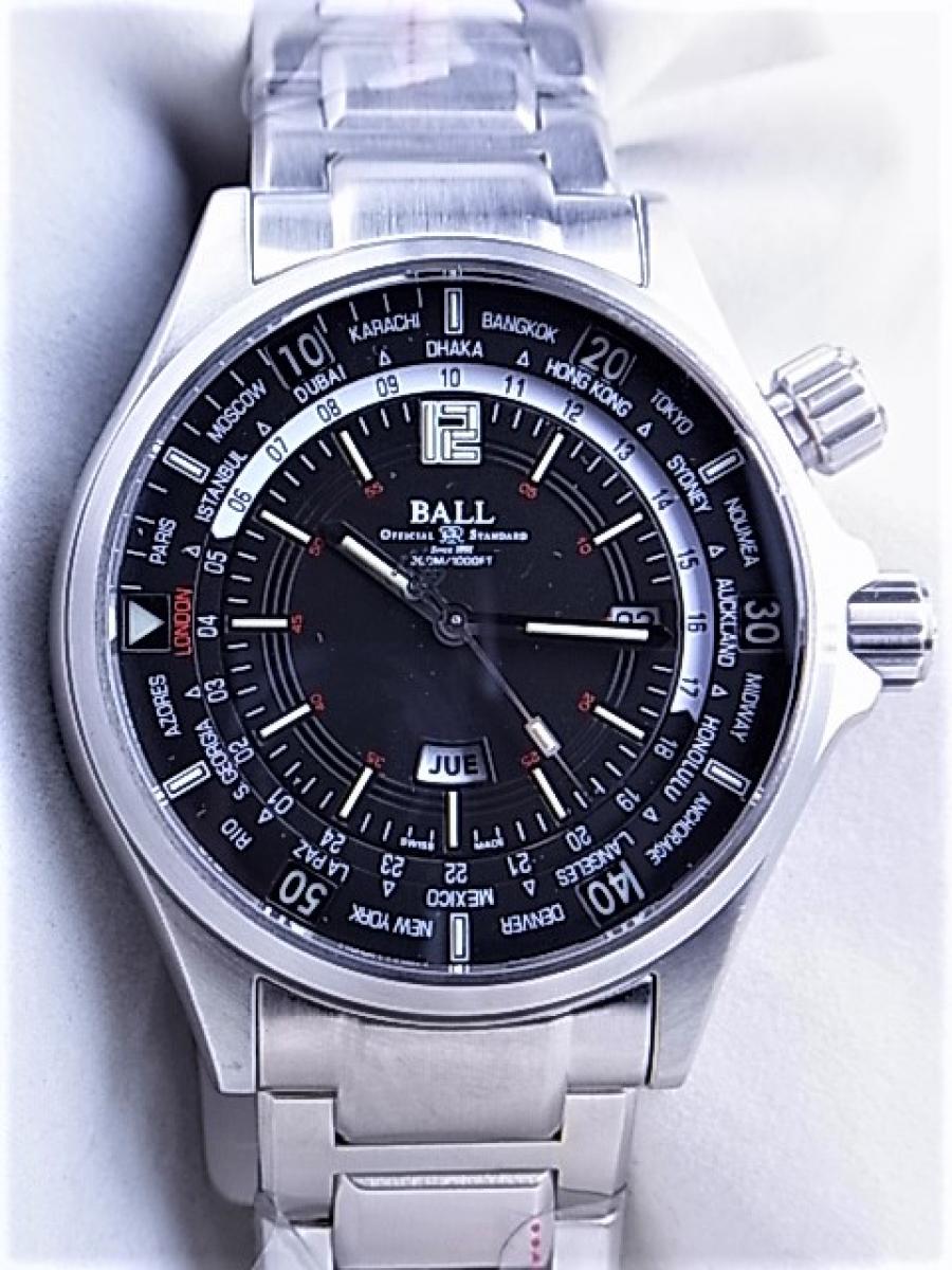 ボールウォッチ エンジニアマスター2 ダイバー ワールドタイム DG2022A-S3A-BK GMT　メンズ腕時計　買取実績　正面全体画像