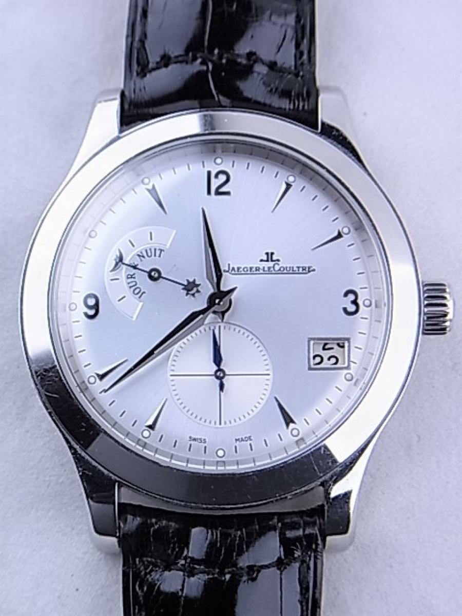 ジャガールクルト マスターホームタイムQ1628420　GMT　デイ＆ナイト　スモールセコンド　デイト　メンズ腕時計　買取実績　正面全体画像