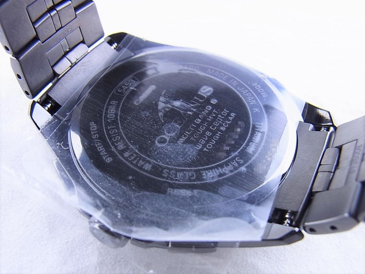 カシオ オシアナス OCW-S3400B-1AJF 2004年誕生モデル　GPSソーラー メンズ腕時計　売却実績　裏蓋画像