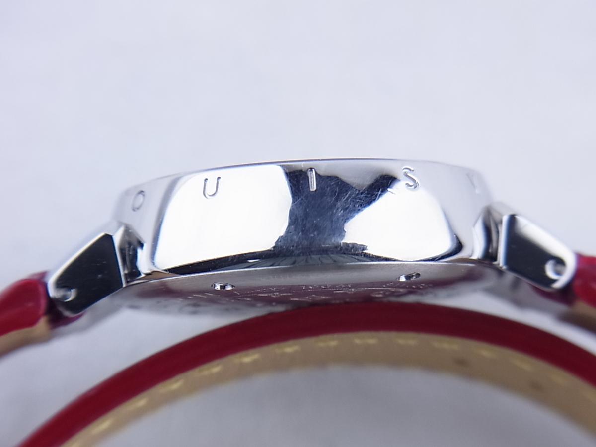 ルイヴィトン タンブールQ121Z オープンハートダイヤ　エナメルストラップ　レディース腕時計　高額売却実績　9時ケースサイド画像
