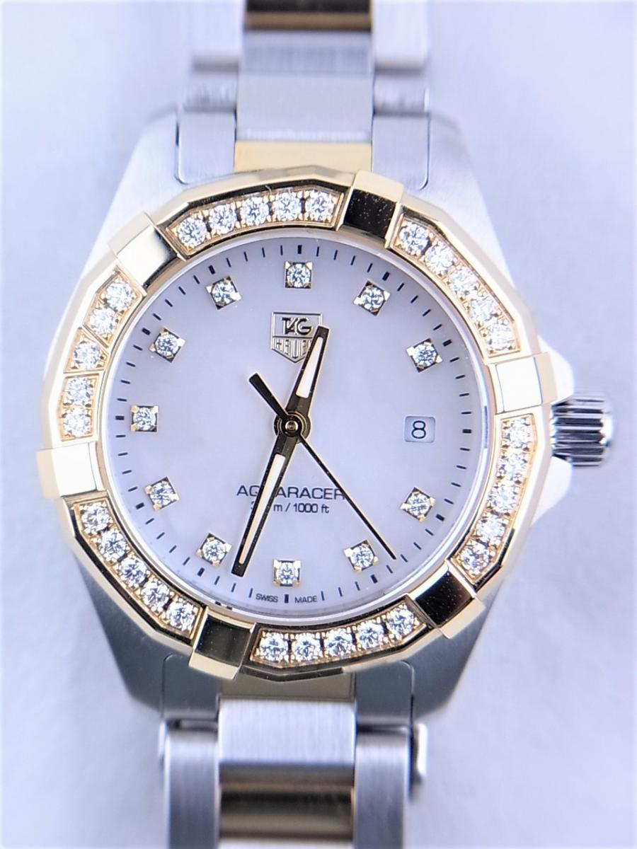 タグホイヤー アクアレーサーWAY1453.BD0922 ダイヤベゼル　11Pダイヤ　300m防水　メンズ腕時計　買取実績　正面全体画像