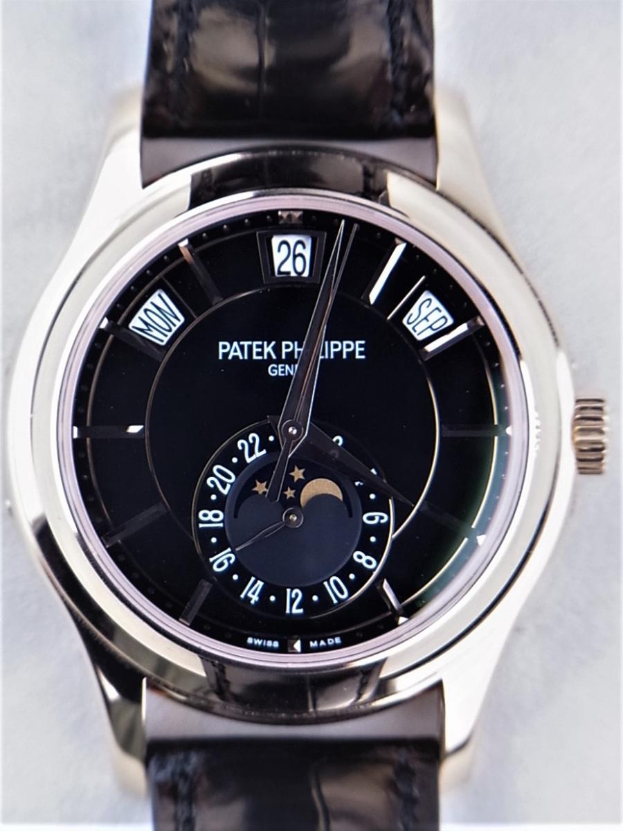 パテックフィリップ アニュアルカレンダー5205R-010 ムーンフェイズ　シースルーバック メンズ腕時計　買取実績　正面全体画像