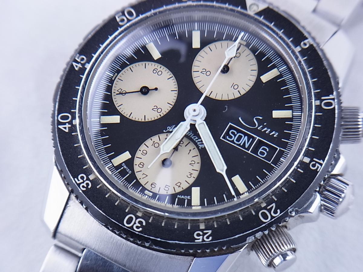 ジン 103.A.SA.AUTO　オートマチッククロノグラフ デイデイト　シースルーバック　メンズ腕時計　買取り実績　フェイス斜め画像