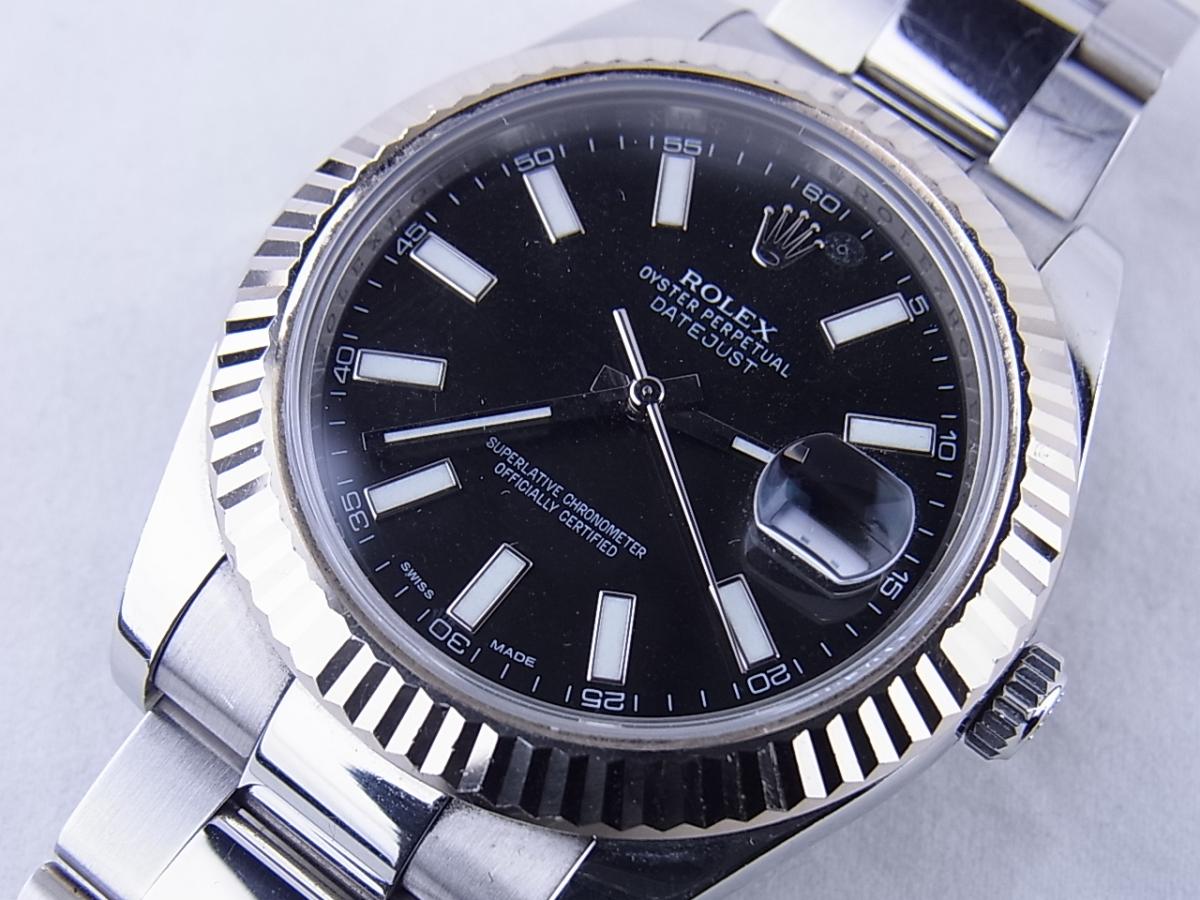 ロレックス デイトジャスト116634 ロレックスシリアルG番(2010年頃製造）メンズ腕時計　買取り実績　フェイス斜め画像