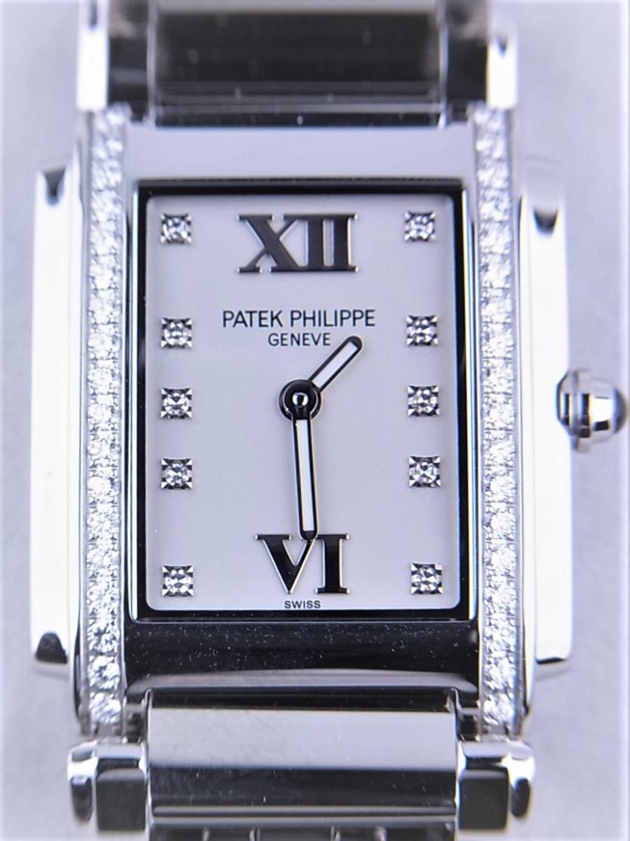 パテックフィリップ トゥエンティーフォー4910 /10A -011 ダイヤモンドベゼル＆10Pインデックス レディース腕時計　買取実績　正面全体画像