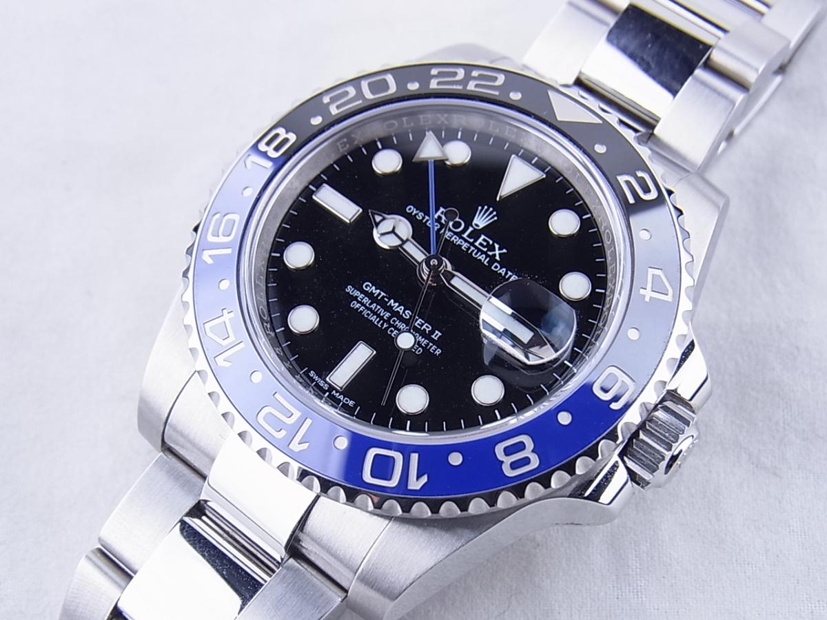 ロレックスGMTマスターⅡ116710BLNR　青黒ベゼル 2013年発売モデル　メンズ腕時計　買取り実績　フェイス斜め画像