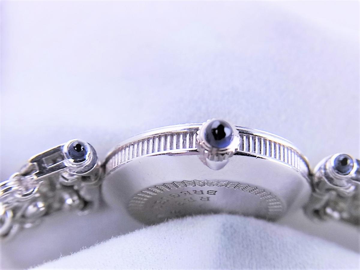 ブレゲ ハイジュエリーREF8341ダイヤモンド手巻き(WG製)　ダイヤモンドベゼル＆ブレス　買い取り実績　3時リューズサイド画像